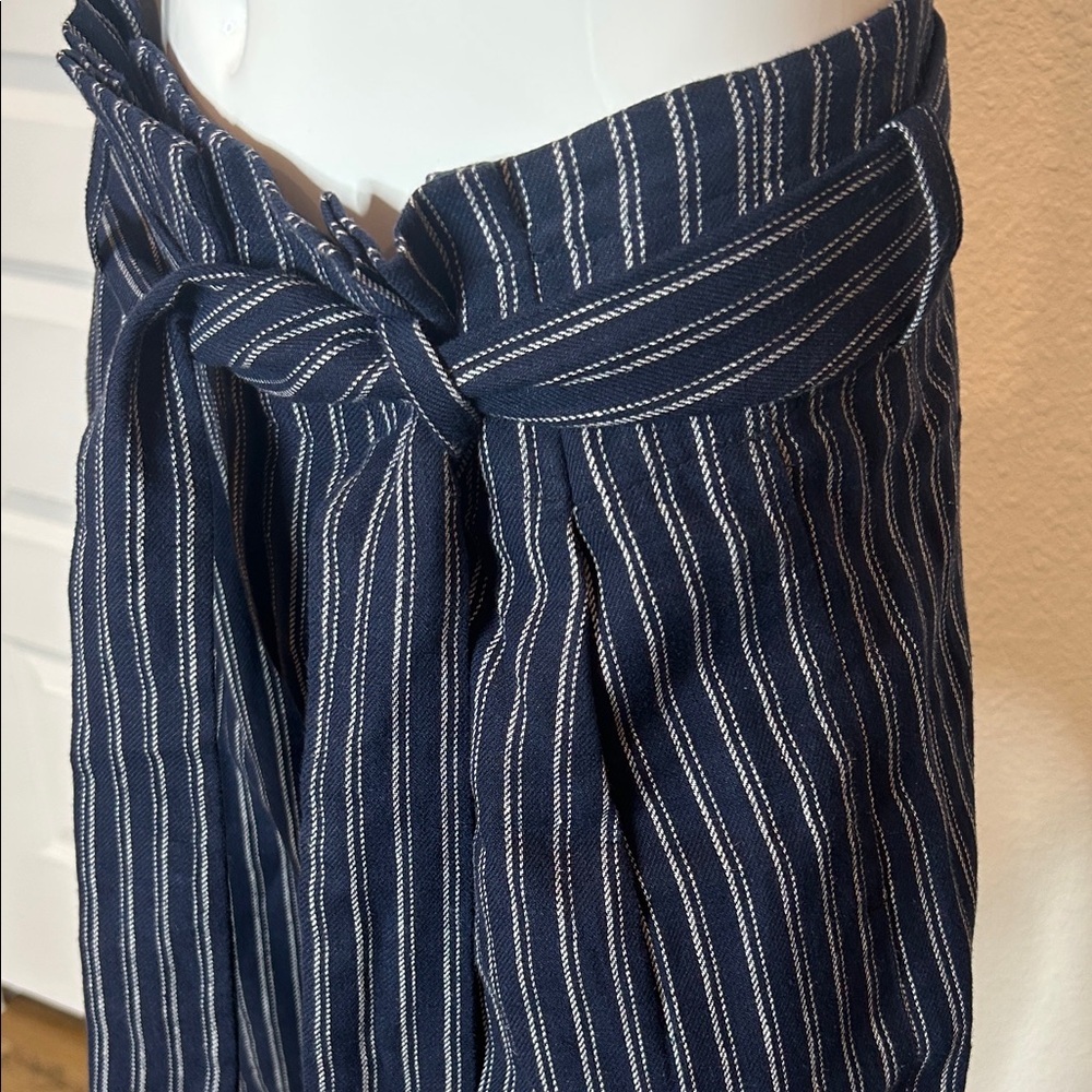 Point Sur Navy Striped Wide Leg Women's Pants size 4 - Picture 2 of 11
